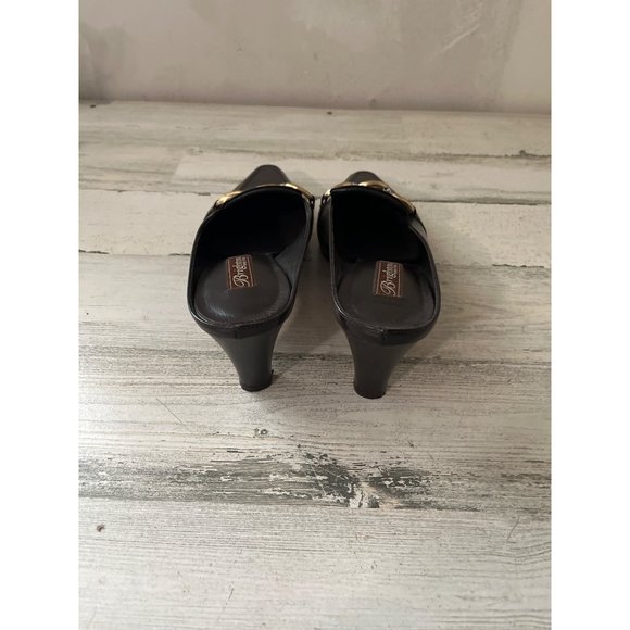 Brighton Tosca woman’s brown chunky heeled leather mules - Picture 3 of 6